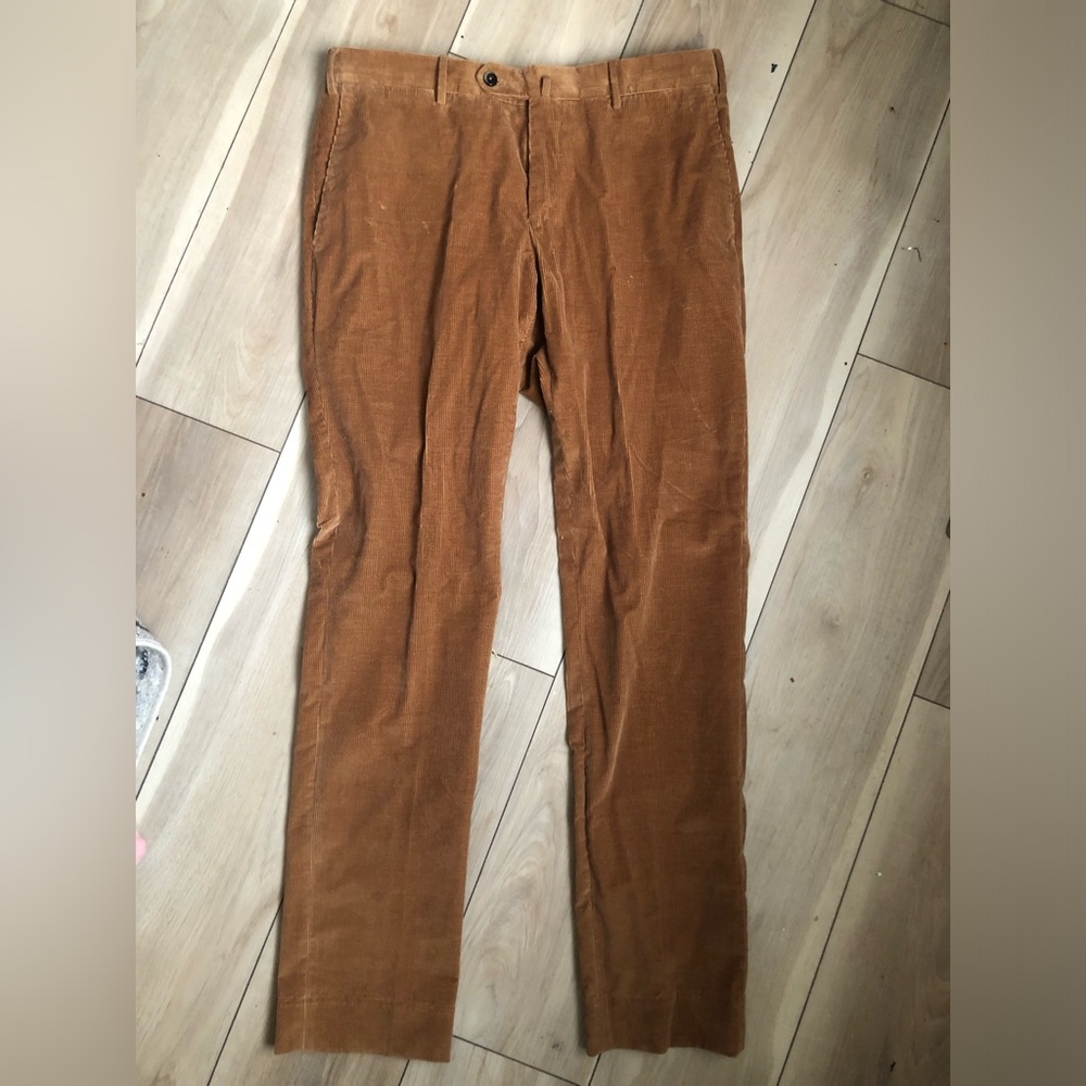 PT Torino Men's Brown Corduroy Pants - slim fit 50 EU size fits 35x 32